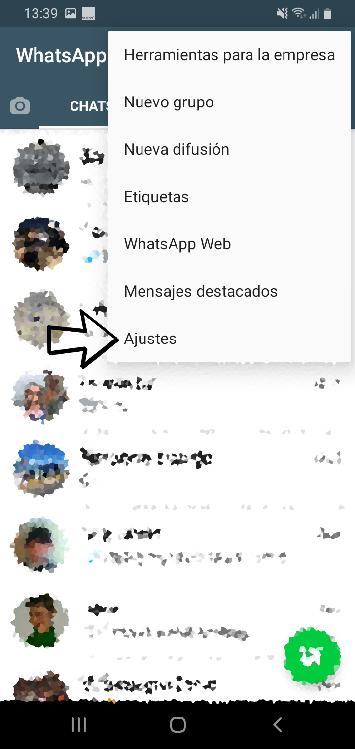 Ajustes de WhatsApp Business